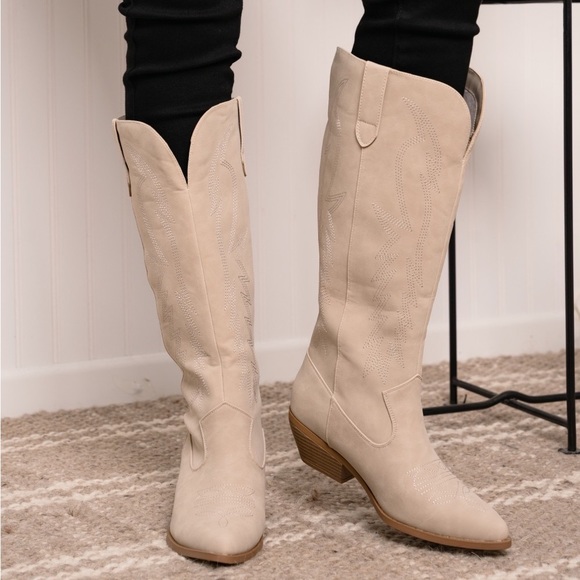 Western Knee High Sand Boots - Picture 3 of 8